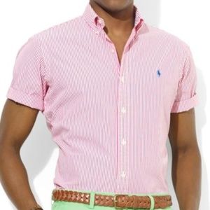 Ralph Lauren pink striped oxford